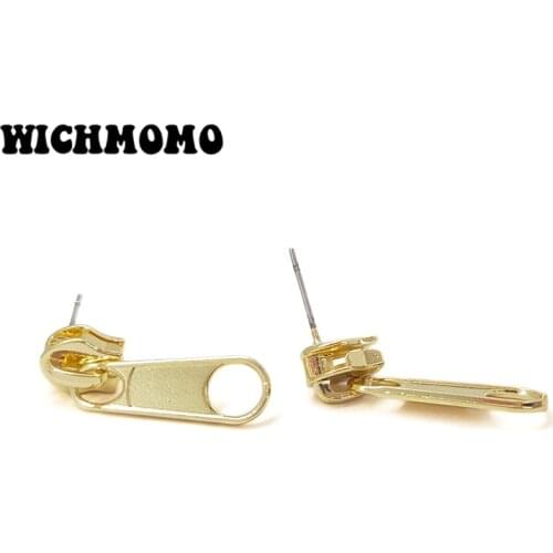 New 27*7mm 6pieces/bag High Quality Zinc Alloy Zipper Shape Earring Base Connectors Linkers for DIY Earring Jewelry Accessories