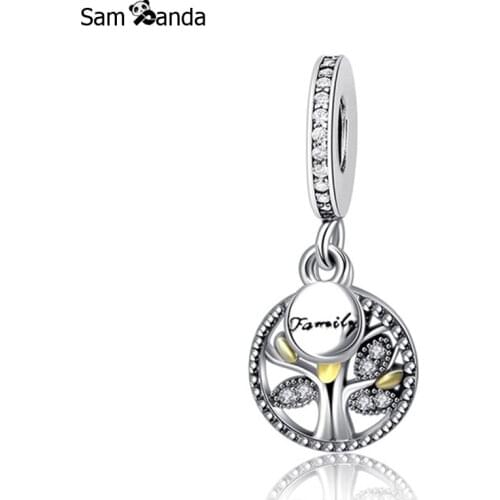 Original 100% 925 Sterling Silver Charm Bead Family Heritage Pendant Charms Tree of Life Fit Pandora Bracelets Women DIY Jewelry