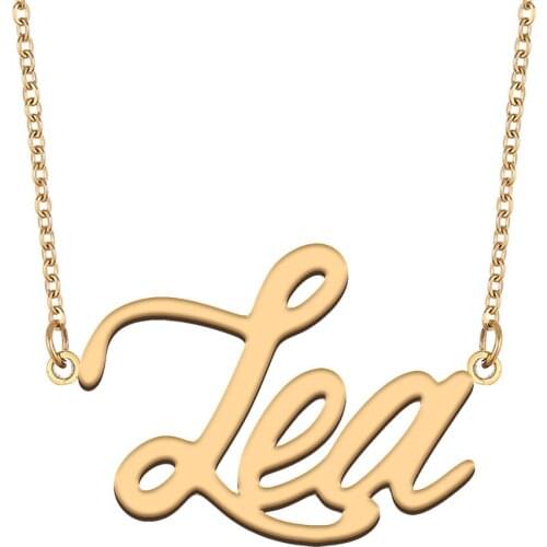 Lea Name Necklace for Women Stainless Steel Jewelry 18k Gold Plated Nameplate Pendant Femme Mother Girlfriend Gift