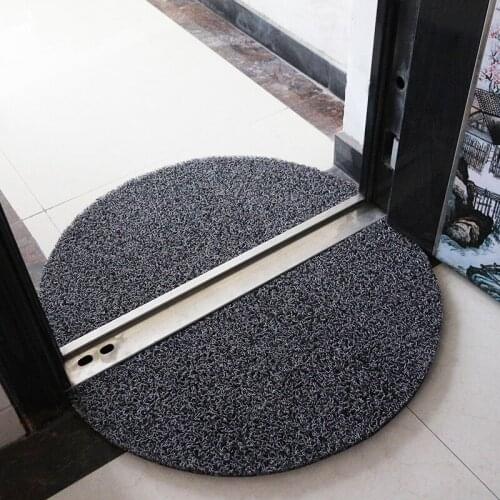 Half-round Door Mats Outdoor Antiwear PVC Waterproof Ant-Slip Bathroom Rugs and Carpets Solid Gray Red Hallway Entrance Doormat