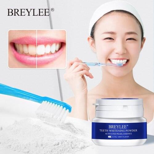 BREYLEE Teeth Whitening Powder Remove StainsPlaque Cleaning Hygiene Bleaching Dental Toothpaste Tools Oral White Teeth Care 30g