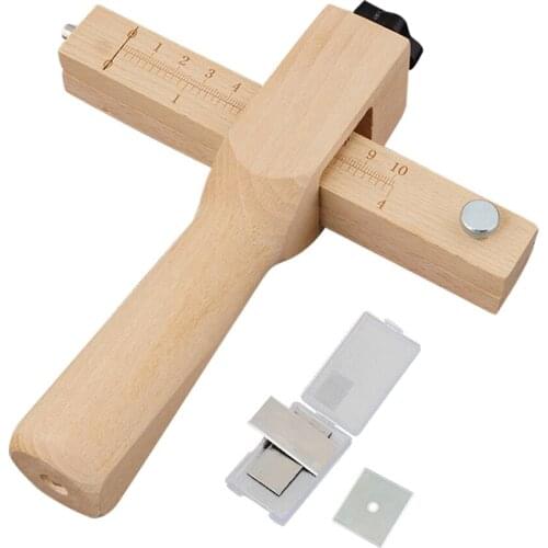Adjustable Leather Straps Cutter Leather Belt Cutting Tool Wooden Leather Strips Cutter DIT Hand Leathercraft Tools