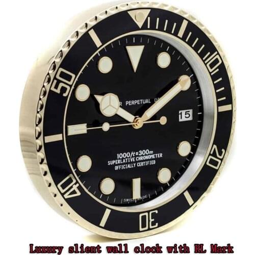 Luxury Design Rolexes Wall Watches Clock Metal Art Large Metal Cheap Wall Clock