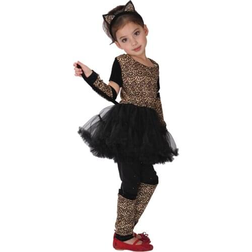 Shanghai Story Girls Wild Cat Costumes Wild Leopard Dress Costumes for Kids
