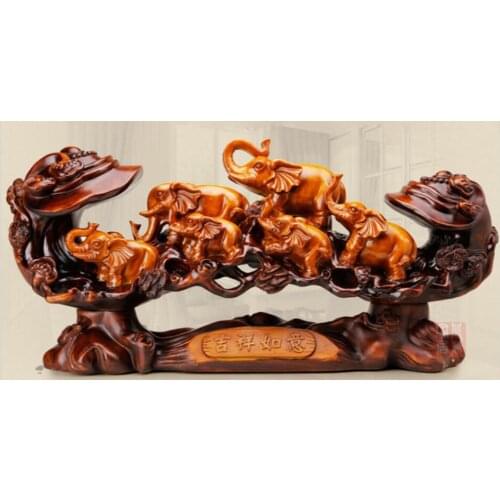 ELEPHANT FURNISHING PIECE CREATIVE SIMPLICITY PIECES OF HOME DECORATION SIX ELEPHANT AUSPICIOUS WISHFUL STATUE
