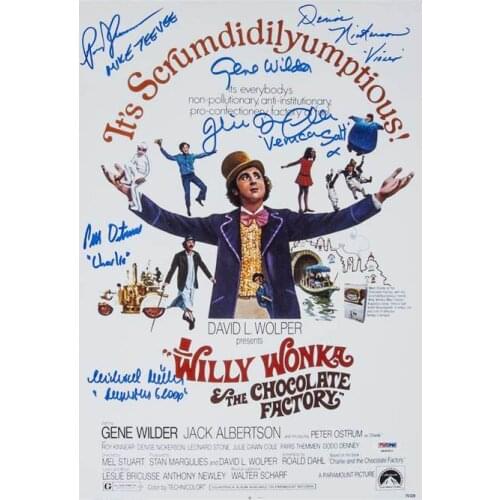 Lot Style Style WillyWonka & the Chocolate Factory sign Movie Art print Silk poster Home Wall Decor