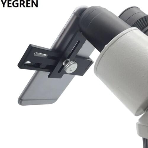 Universal Mobile Phone Holder Adapter with 10X Eyepiece Phone Clip Connect with Stereo Microscope Take Send Save Photo Video