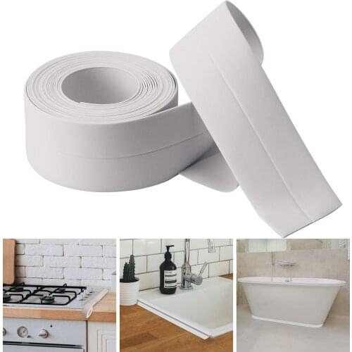 Sealing Strip Bathroom Shower Sink Bath Caulk Tape White PVC Self Adhesive Waterproof Wall Tape for Bathroom Kitchen Sink Tapes