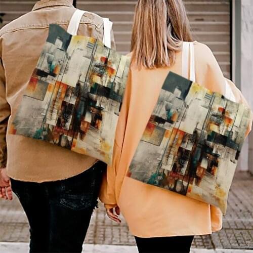 NEW Trend Handbag Women Shoulder Bag Tote Bags Canvas Bags Artistic Abstraction Daily Use Female Shopping Bag Storage Bag
