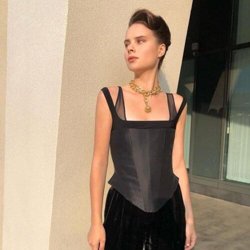 SEASONS Sleeveless Solid Patchwork Backless Camis Crop Top Autumn Winter Women Fashion Sexy Streeywear Casual Wear ASVE82402