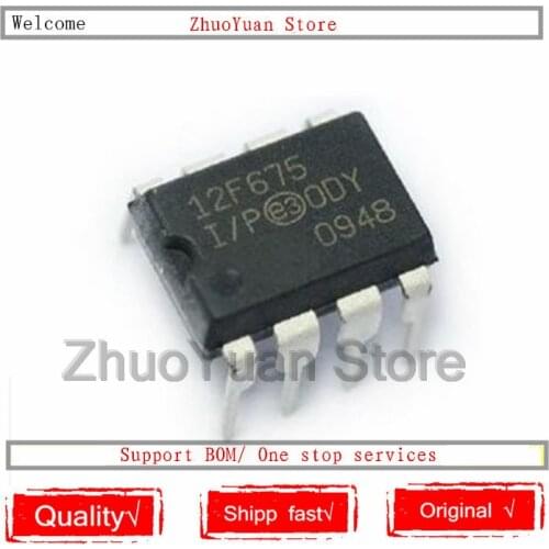 10PCS/lot PIC12F675-I/P PIC12F675 12F675 DIP-8 IC Chip New Original In stock