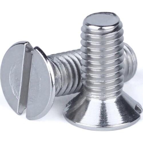 100pcs/lot M1.6 M2 M2.5 M3 M4 M5 DIN963 GB68 Stainless steel countersunk head slotted screw flat groving machine screws