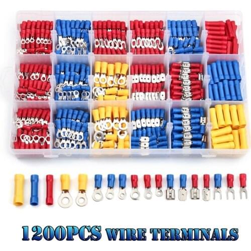 1200/660/480PCS/ Wire Flat Connectors Crimp Terminals Car Electrical Equipments Supplies Durable Cable Lugs Assortment Kit