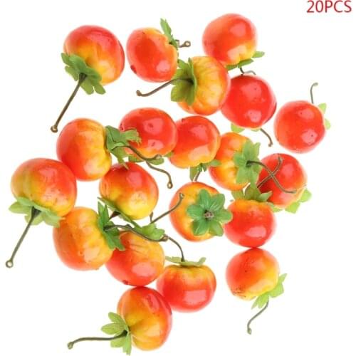 20pcs Lifelike Simulation Artificial Tomato Plastic Fake Fruit Home Party Decor