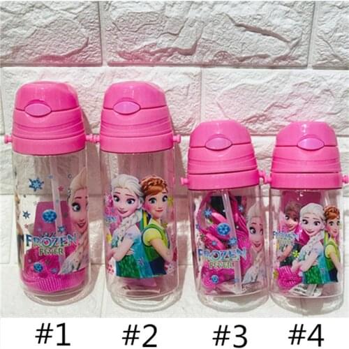 350ml 470ml Disney Frozen Elsa Cartoon Water Cup Straight Drink Summer Bottle Student School Kettle Portable Outdoor Sport Cups