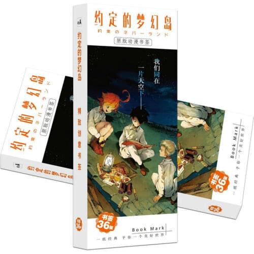 36 Pcs/Set New The Promised Neverland Anime Paper Bookmark Stationery Bookmarks Book Holder Message Card Gift Stationery