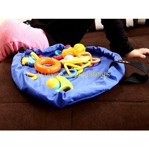 500pcs Free Shipping 45cm Small size Portable Kids Children Baby Play Mat Large Storage Bags Toys Organizer Blanket Rug Boxes