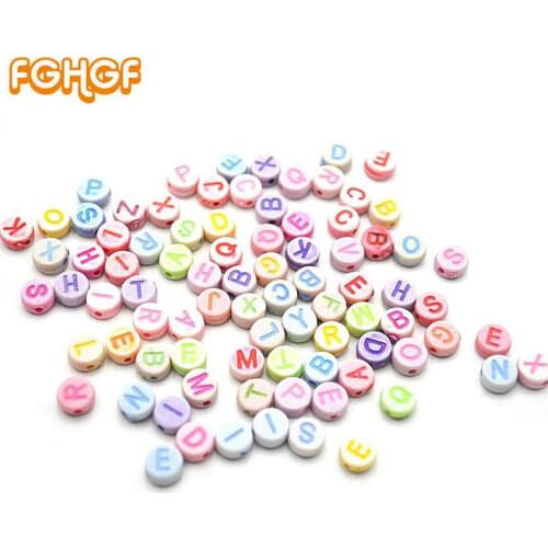 500pcs Retro Color Beads Creative Jewelry Making Accessories DIY Resin Craft Decorations Vintage Alphabet Bead