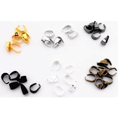 9*6*4mm 50pcs/Lot 6 Colors Pendant Necklace Buckle Clasp Connectors For Cameo Tray Jewelry Findings Accessories for DIY