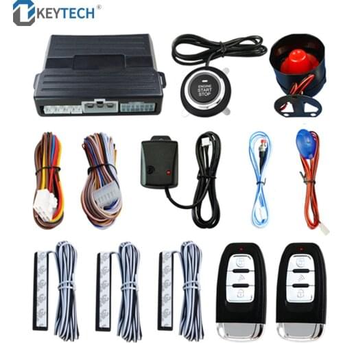 OkeyTech PKE Car Alarm System With Keyless Entry Remote Engine Start Keyless Go Shock Warning Universal Version For DC12V Cars