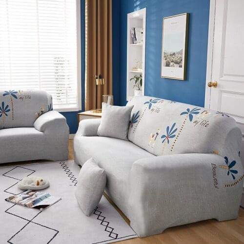 1/2/3/4 Seat Sofa Cover Elastic Printing Polyester/cotton Corner Corner Slipcover Sofa Chair Protective Cover Living Room