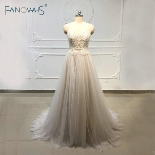 Elegant Wedding Dress Boho 2020 vestido de noiva V-Neck Backless Wedding Gowns suknia slubna Wedding Dresses robe de mariee