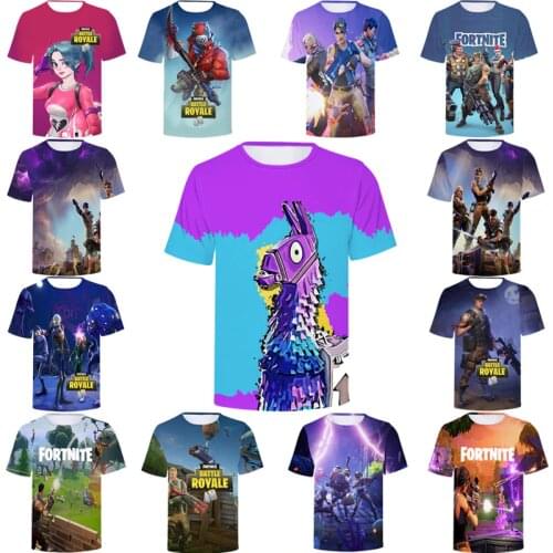 Men Fortniteed T Shirt 3D Printed T Shirt Kids Summer Battle Royale Short T-shirt Boys Girls Teenager Fortress Night TShirt Toys