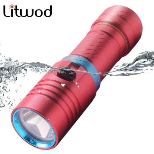 IPX8 Lanterna Z30D68 Diving Flashlight 5000LM XM-L2 U3 Dive Torch Lamp Light Stepless Dimming Waterproof Underwater 80 Meter 10W