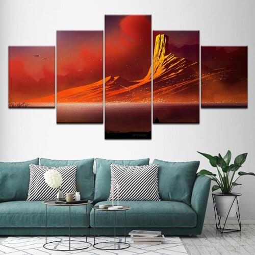 Canvas Painting sunset snow mountain 5 Pieces Wall Art Painting Canvas Painting Modular Wallpapers Poster Print for Home Decor