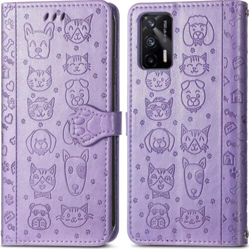 Cat & Dog Pattern Phone Case For Oppo Realme GT Neo Filp Leather Case For Oppo Realme GT Neo Case For Realme GT Neo Cover 6.43"