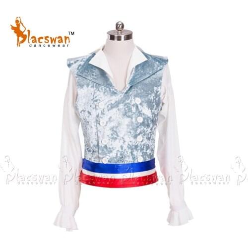 Male Variation Costume for the Flames of Paris Jacket mens Ballet Tunic one piece velvet Boys professional ballet top BT994