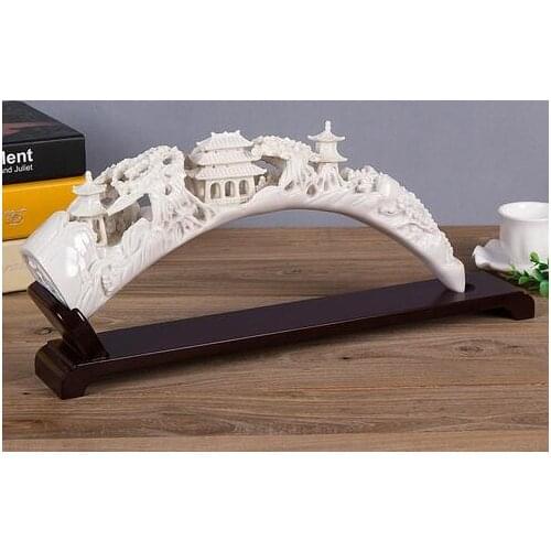 Small bridge running water business white ivory home decoration micro - landscape products living room wine cabinet crafts