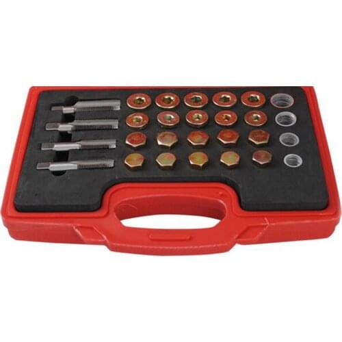 New 64pcs/set M13 M15 M17 M20 Truck Car Engine Sump Oil Pan Oil Drain Plug Thread Repair Tool Set