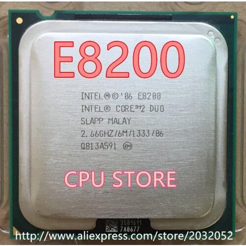 Original Intel CPU Core 2 Duo E8200 Processor 2.66GHz/ 6M /1333MHz Dual-Core Socket 775 (working 100% Free Shipping)
