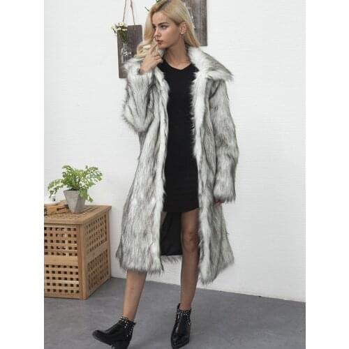 Oversized Coat Winter Jacket Women 2020 Faux Fox Fur Jacket Warm Thick Fashion Loose Ladies Coat Faux Fur Coat Fluffy Jacket