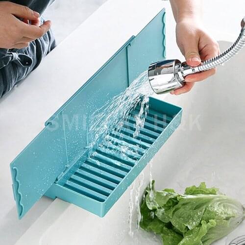 Flume Baffle Extended Suction Cup Pool Flap Home ink Splash Water Barrier Basin Flaps Kitchen Accessories with Drain rack