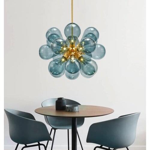Postmodern minimalist childrens room creative chandelier living room bedroom model room cafe bubble glass ball color chandelier