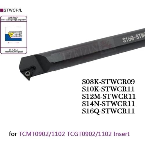 1pc CNC Cutter tools S08K S10K S12M S14N S16Q STWCR09 STWCR11 Internal turning tool Lathe Boring Bar Tool Holder for TCMT Insert