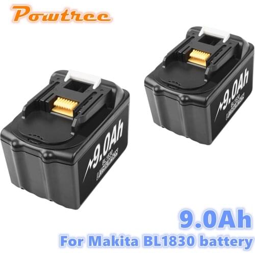 Powtree 18V 9000mAH Replacement For Makita BL1815 BL1820 BL1830 18V LXT Lithium-Ion Cordless Battery