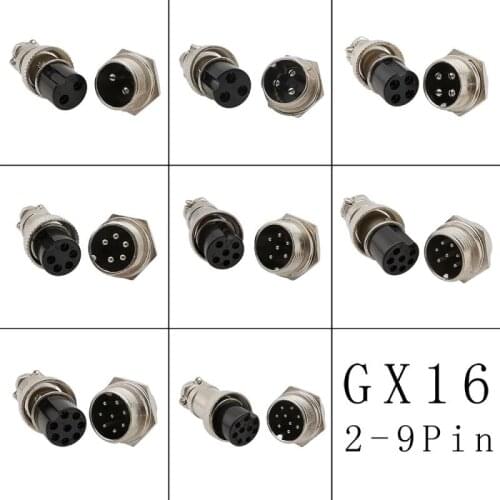 Gx16 Connector Butting Aviation Connectors Male and Female Microphone Plug Socket Docking Wire Joint Code 2,3,4,5,6,7,8 9Pin