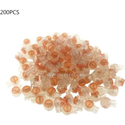 200pcs Wire Line UY2 K1 Terminal Block Connectors Scotchlok 0.4-0.7mm Butt For Telephone Network Cable No Grease New 2019