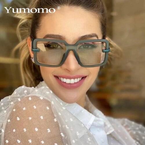 Unique Oversized Square Sunglasses Women 2021 Hollow Out Frame Design Candy Color Sun Glasses For Female Elegant Shades UV400
