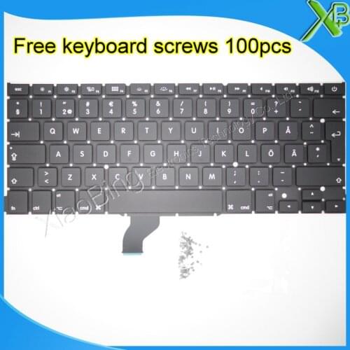 Brand New For MacBook Pro Retina 13.3" A1502 SE Swedish Sweden keyboard+100pcs keyboard screws 2013-2015 Years