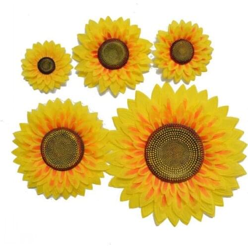 1pc/lot Big Size Artificial Sunflower Silk Yellow Flower For Home Party Wedding Decor High Quality Dance Props Performing Props
