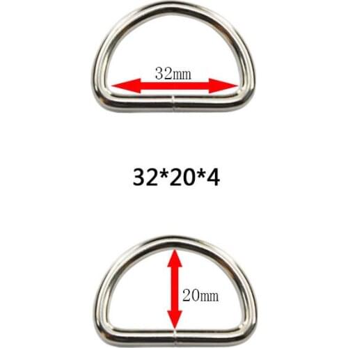 10pcs 1-1/4"(32mm) Non Welded Dee Rings Nickel Plated D-Ring Webbing (Thickness 4mm)