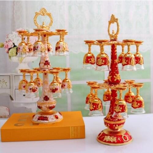 Creative 12 cups /set metal glass whiskey glass shot glass glass decanter moet glass for men moonshine JB004