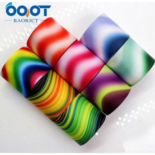 176011,38MM Gradient ripple Printed grosgrain ribbon,garment accessories hair accessories material, DIY Handmade decoration