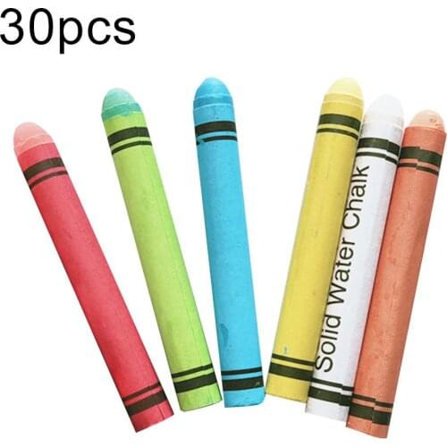 30Pcs Water-soluble Dustless Chalk Crayons Set Office School Education Supplies