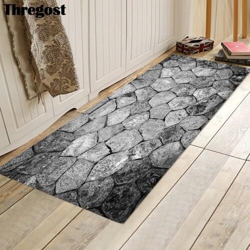 Thregost Stone Printed 3D Carpet Home Decor Floor Mats Suede Microfiber Soft Living Room Bedroom Rug Hallway Kitchen Mat