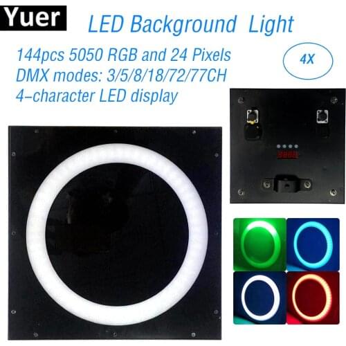 4Pcs/Lot 144pcs 5050 RGB LED Halo Pixes Background Lights Party Light Club LED DJ Disco Rotating Stage Stroboscope Effect Light